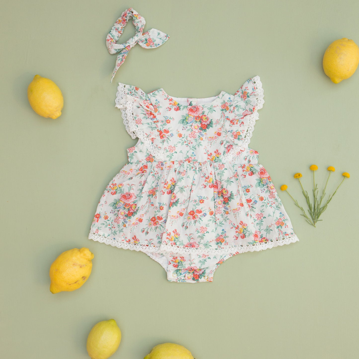 Rompers Lena, Cream Rosa Festa