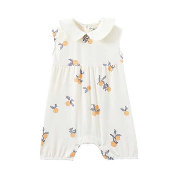 Baby Collar Tank Romper, Clementine