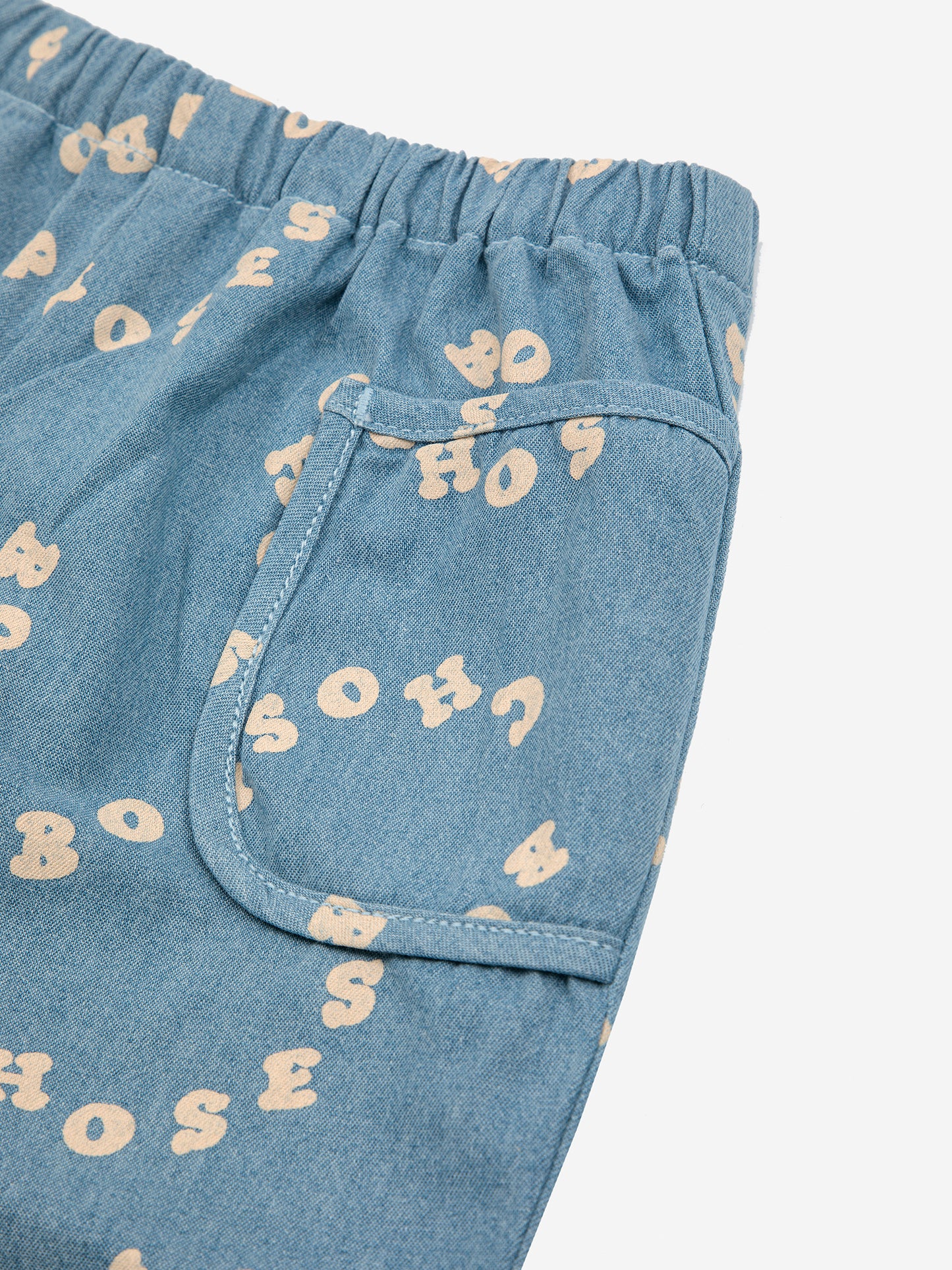 Baby Bobo Choses Circle Denim Pants, Light Blue
