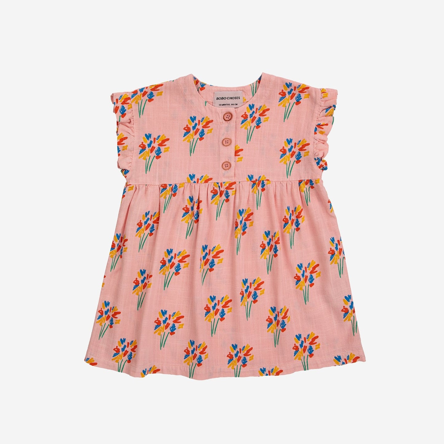 Baby Fireworks All Over Woven Dress, Pink