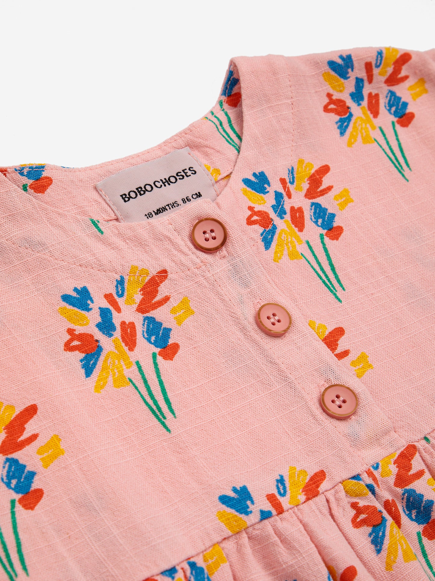 Baby Fireworks All Over Woven Dress, Pink
