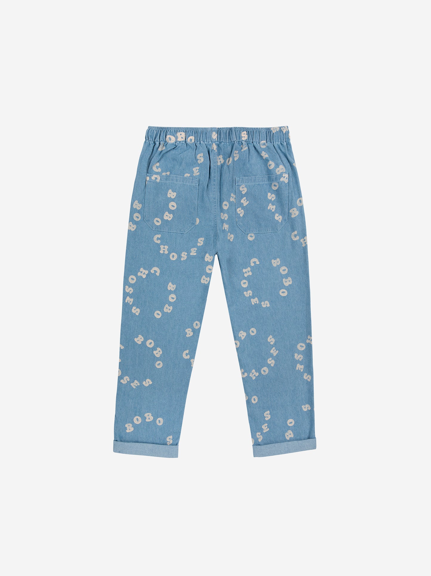 Bobo Choses Circle All Over Denim Pants, Light Blue