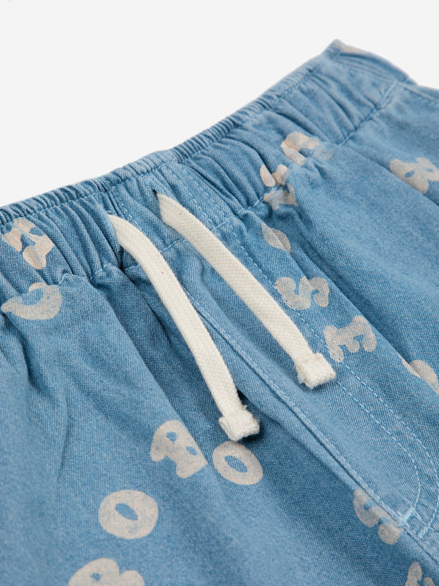 Bobo Choses Circle All Over Denim Pants, Light Blue