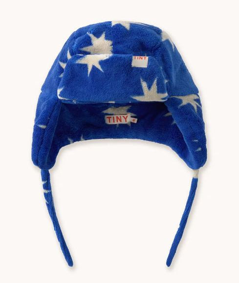 Stars Earflap Beanie, Dark Blue