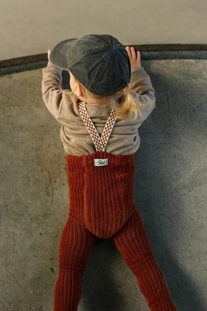 Silly Silas Granny Teddy Footless Tights, Cinnamon Checked