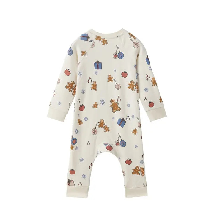 Baby Organic Cotton Zip-Up Sleeper, Holiday Joy