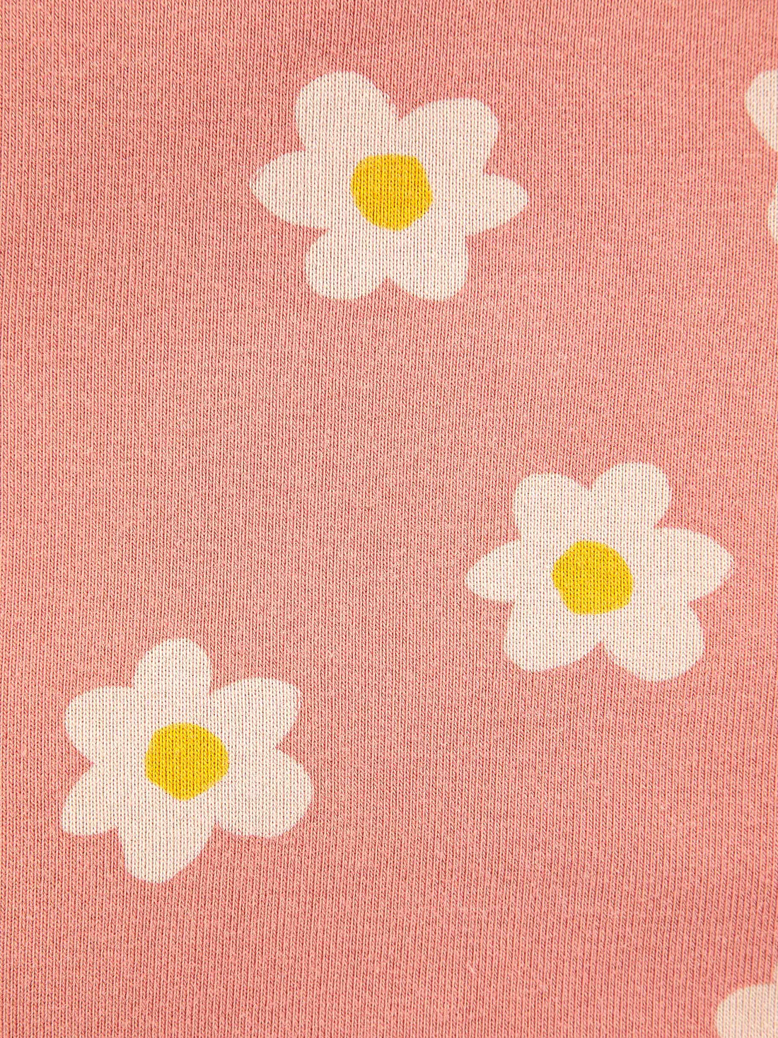 Baby Flower All Over Wrap Overall, Salmon Pink