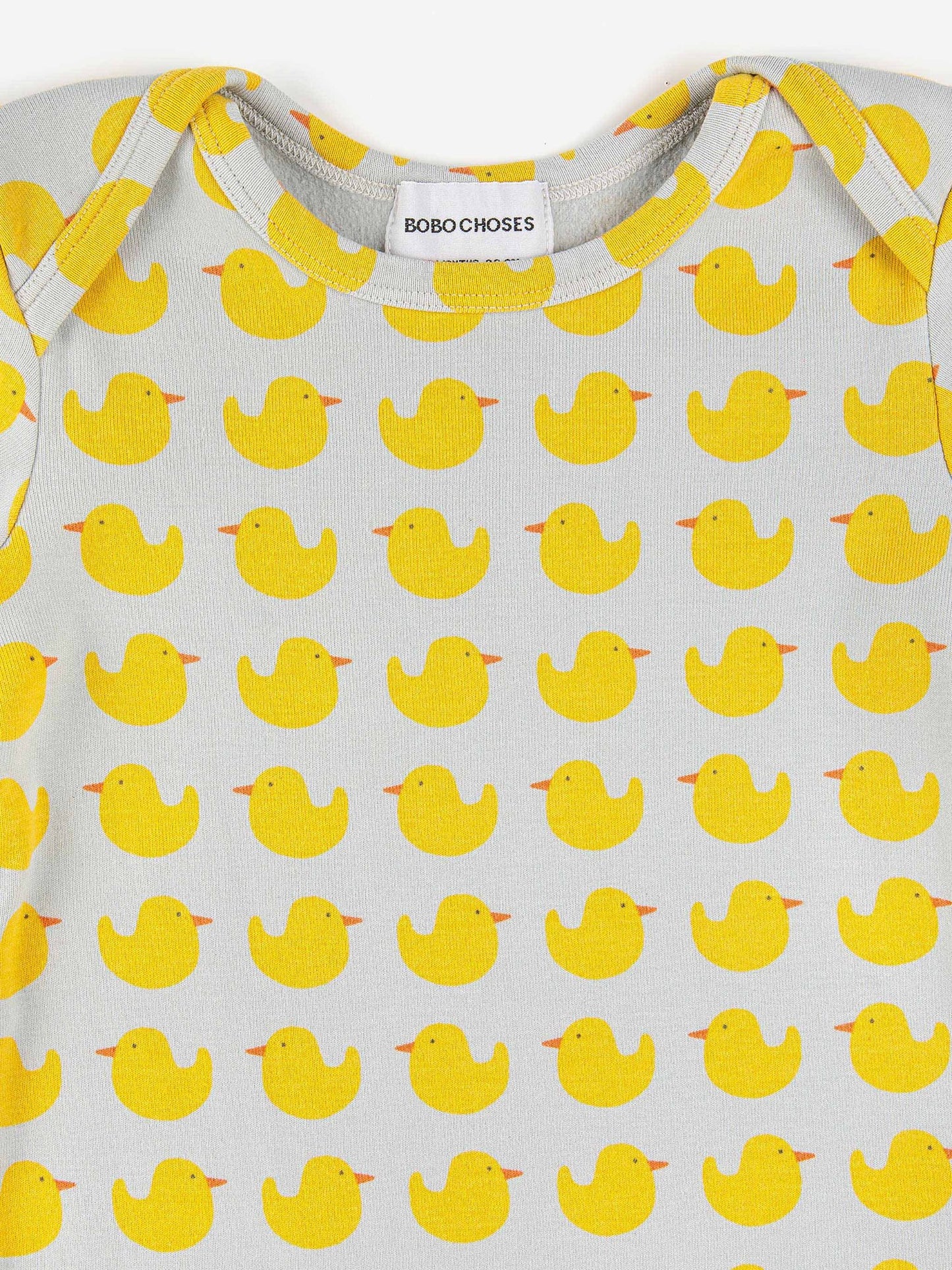 Baby Rubber Duck All Over Overall, Light Grey