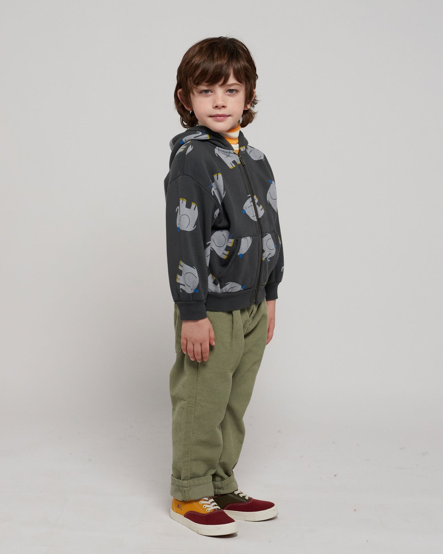 The Elephant All Over Zipped Hoodie
