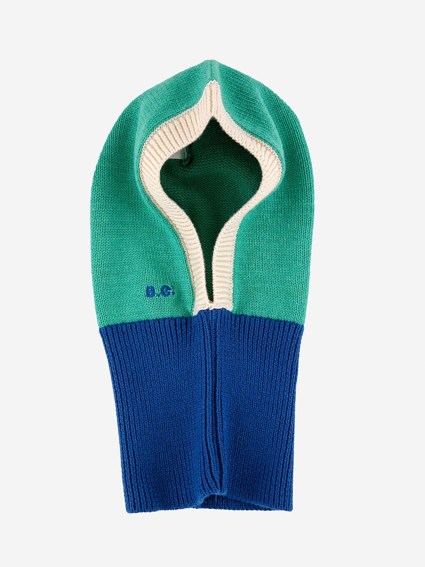 Baby Color Block Green Knitted Hood