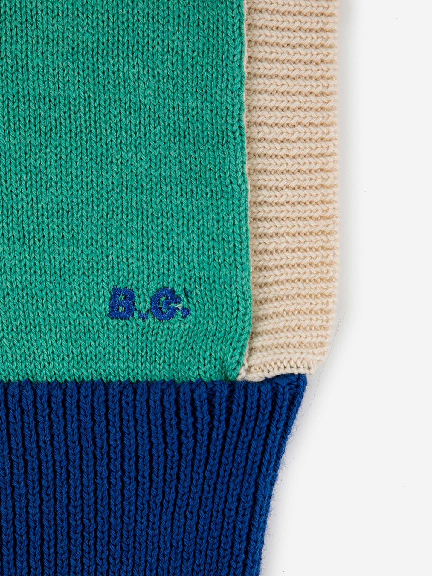 Baby Color Block Green Knitted Hood