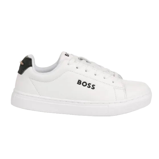 BOSS Sneakers in Cow Nappa Leather and Textile, White