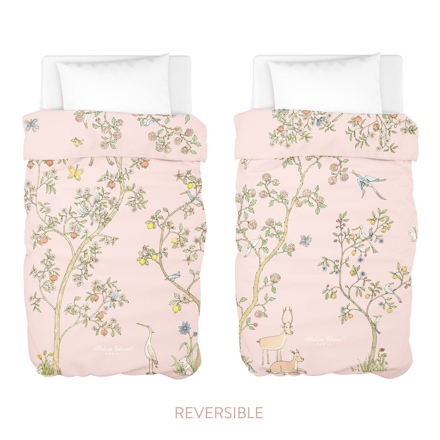 Atelier Choux Paris Single Bed Duvet Cover, In Bloom Pink