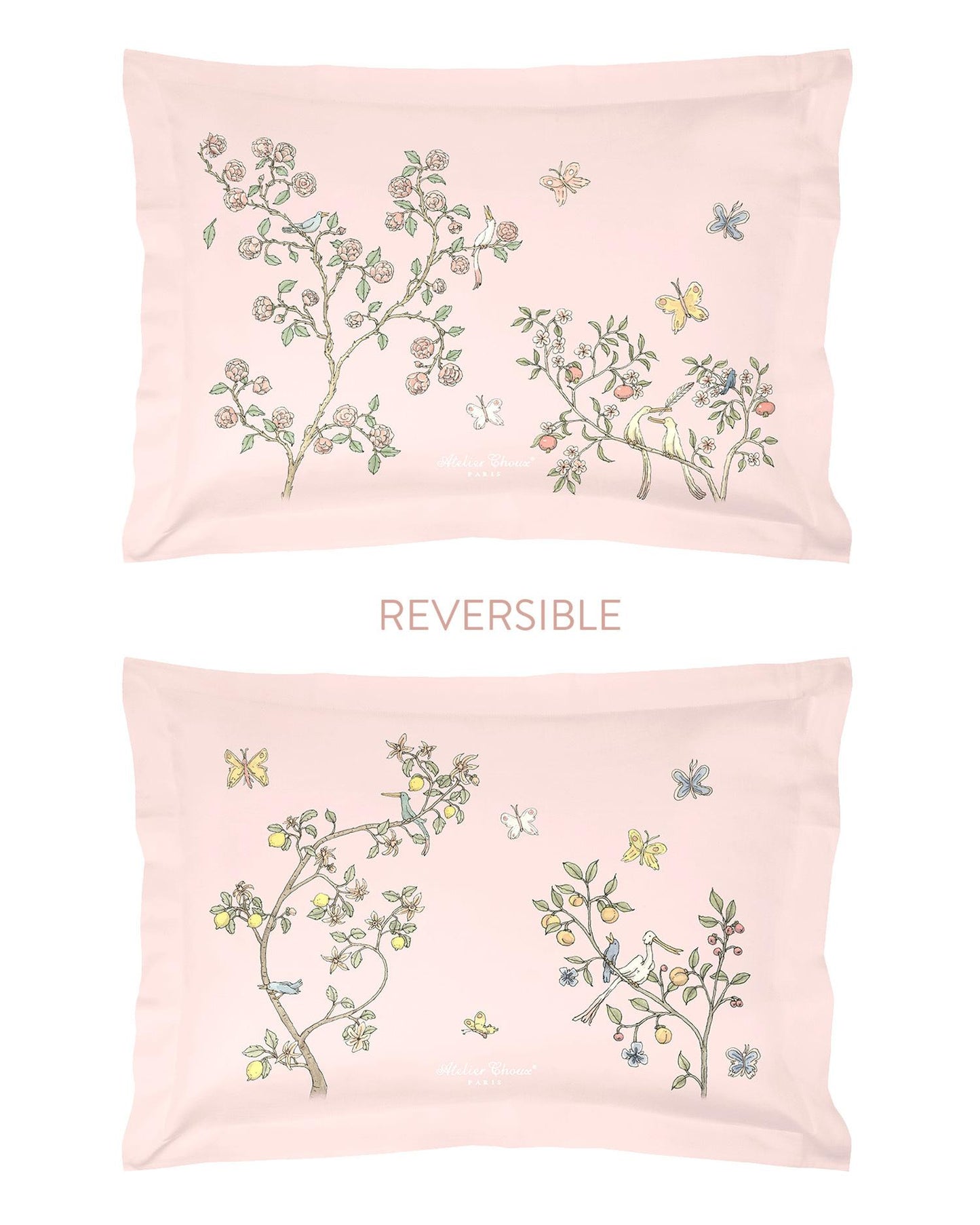 Atelier Choux Paris Single Bed Pillow Cover, In Bloom Pink
