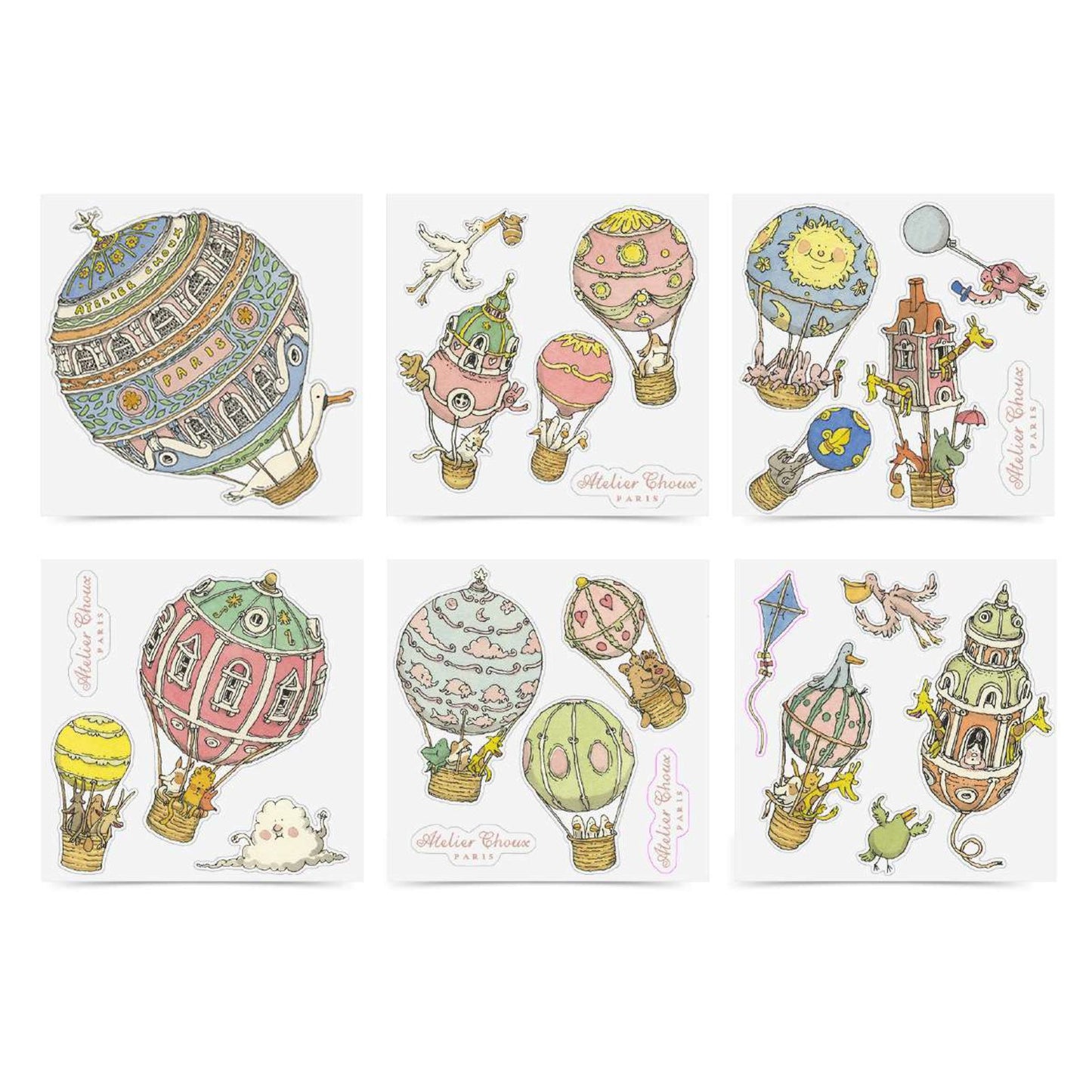 Atelier Choux Paris Replaceable Wall Stickers, Pack of 35