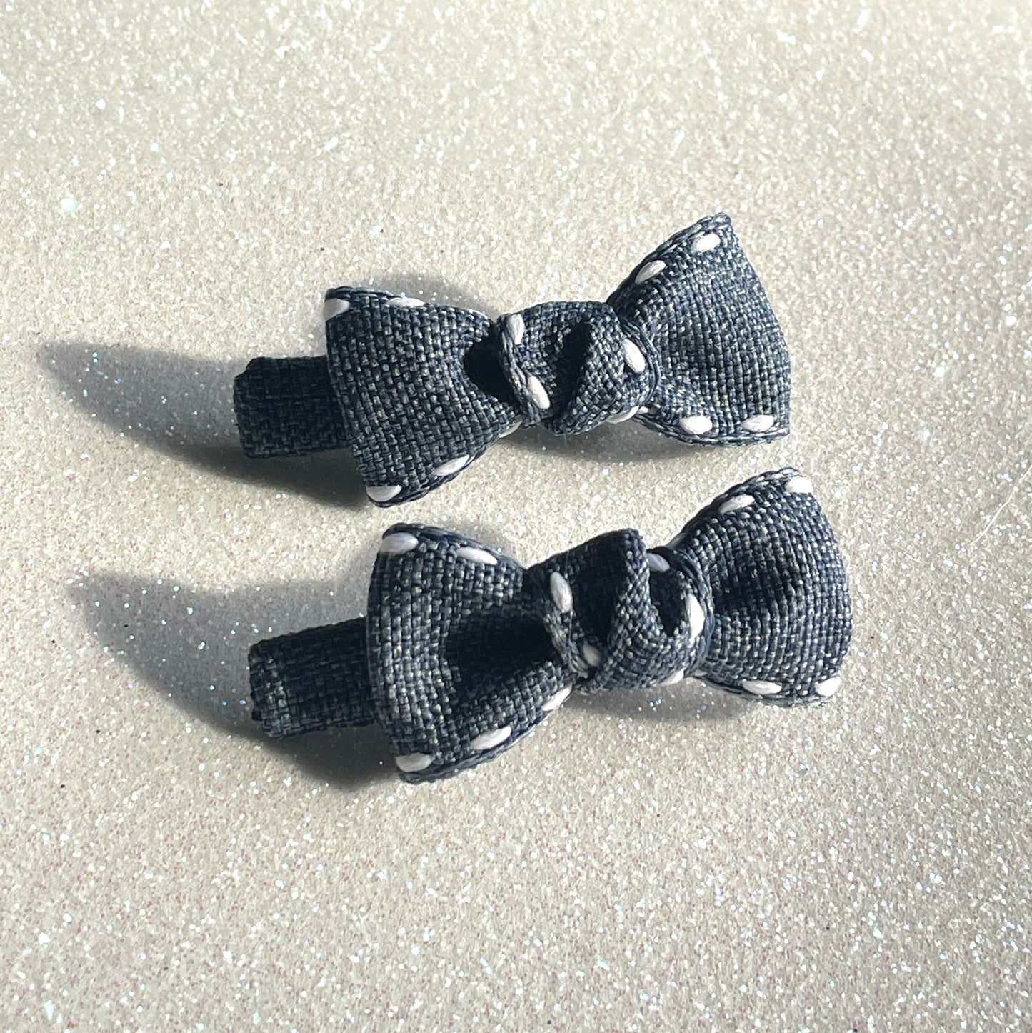Ribbonie Clips, Denim Stitchie
