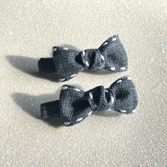 Ribbonie Clips, Denim Stitchie