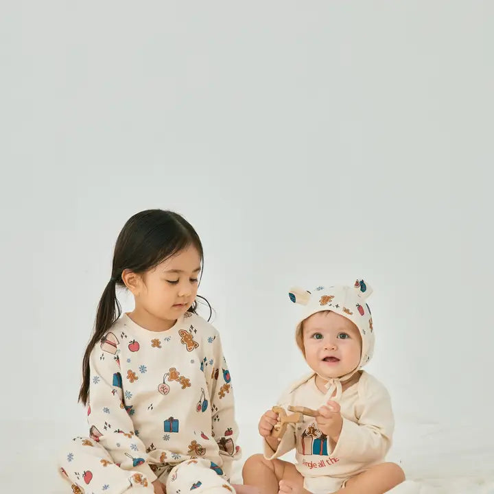Baby Organic Long Sleeve Onesie, Holiday Joy