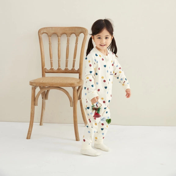 Baby Organic Cotton Zip-Up Sleeper, Merry Dots