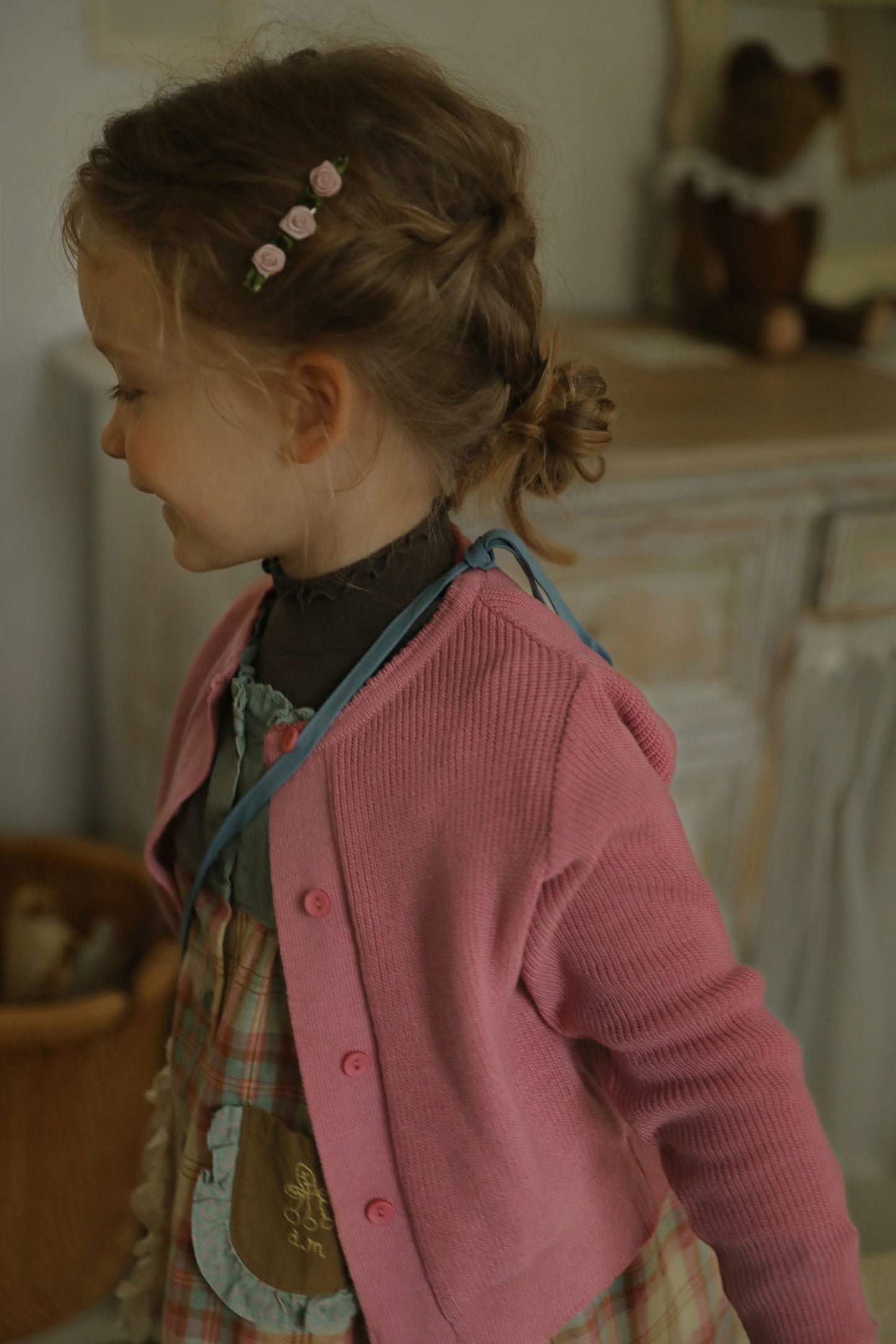 Rody Fine Knit Cardigan, Pink