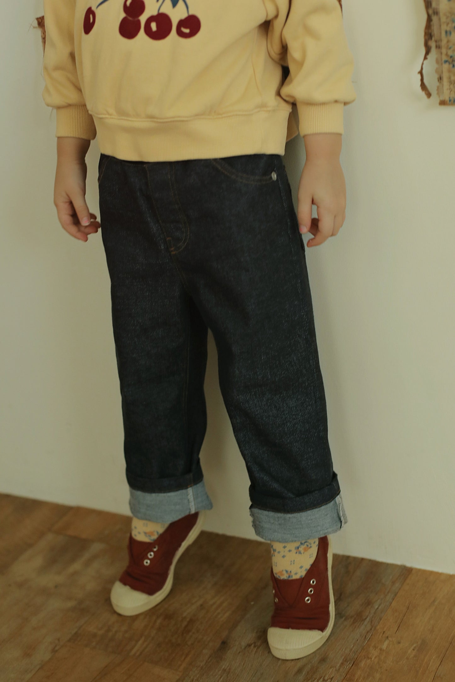 Straight Denim Pants, Indigo