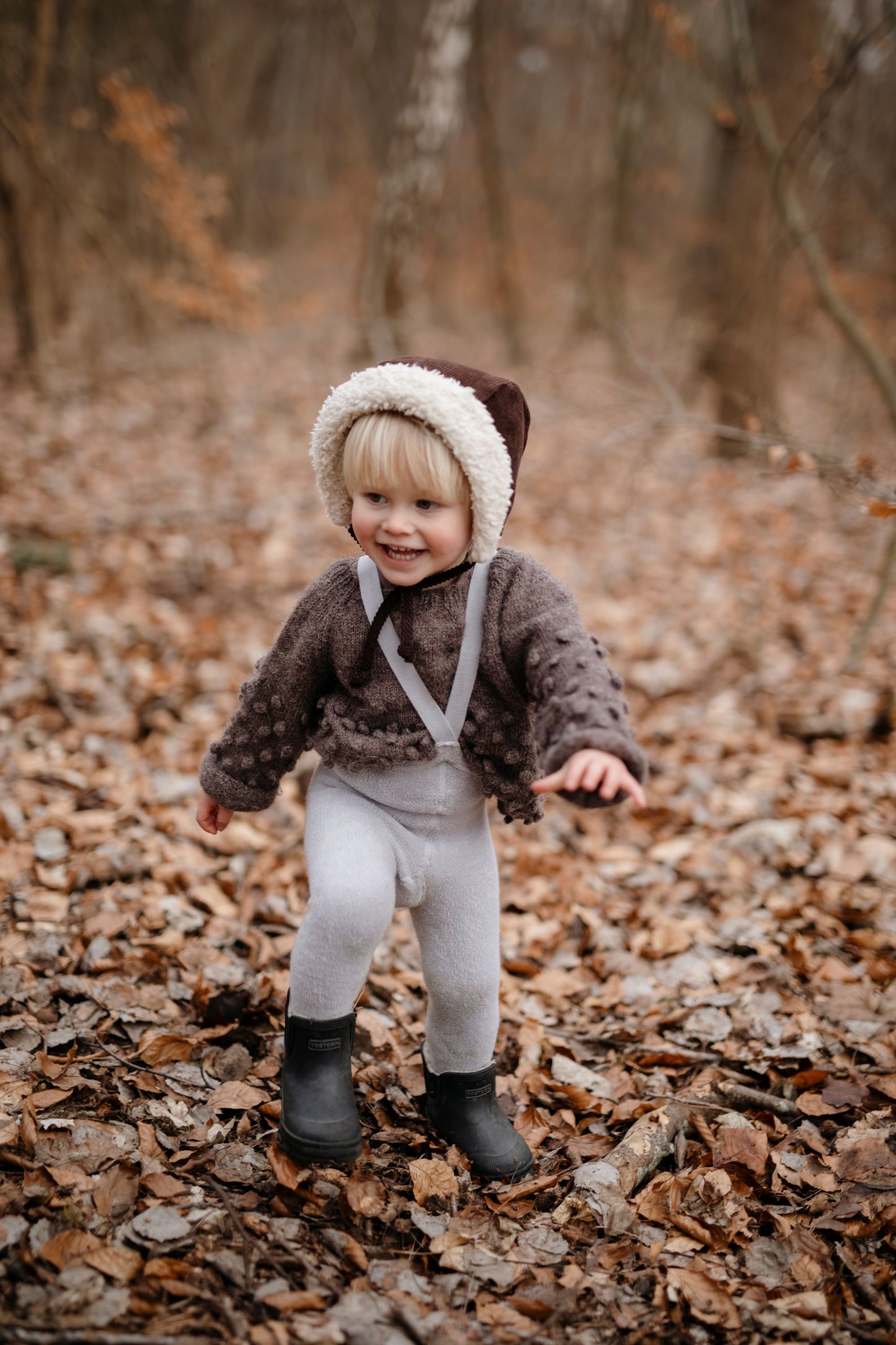 Silly Silas Teddy Warmy Footed Tights, Pearl Grey