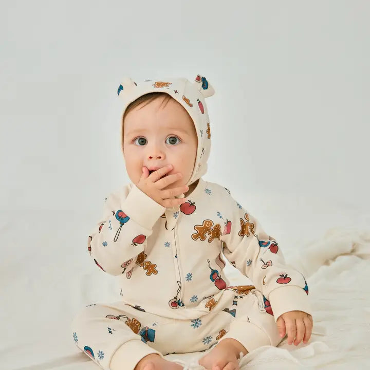 Baby Organic Cotton Zip-Up Sleeper, Holiday Joy