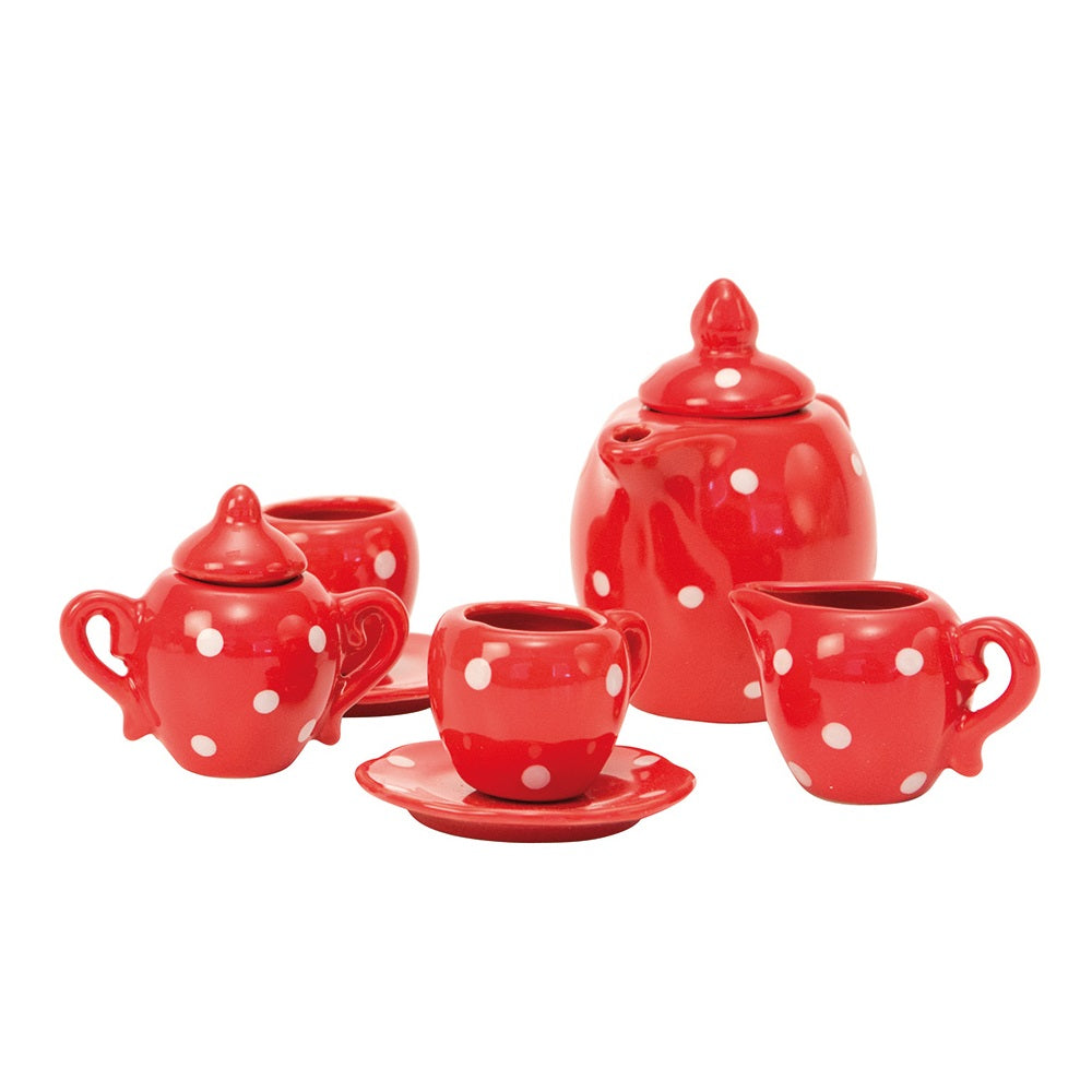 Moulin Roty Red Ceramic Tea Set