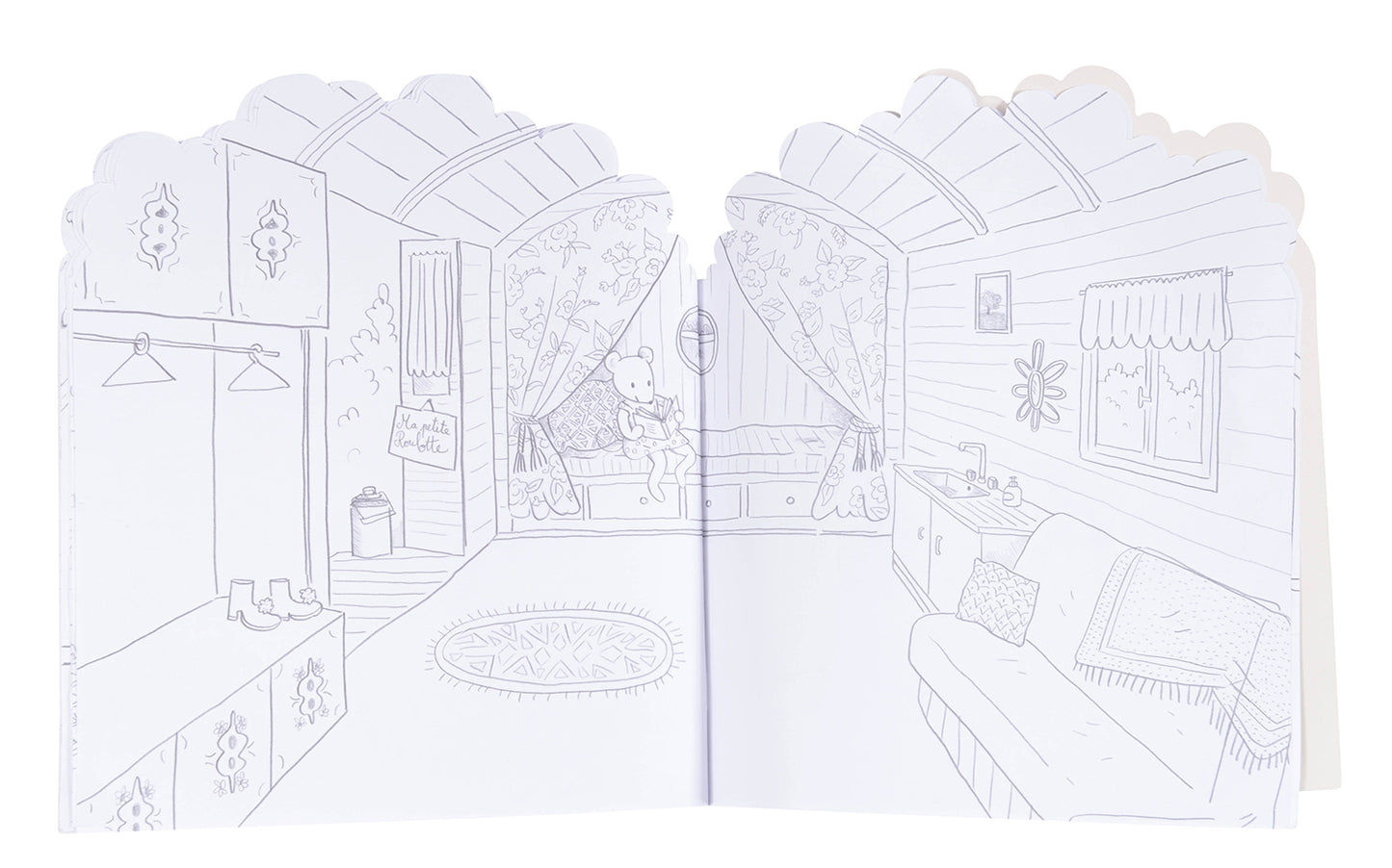Moulin Roty Colouring Book with Stickers, Grande Famille