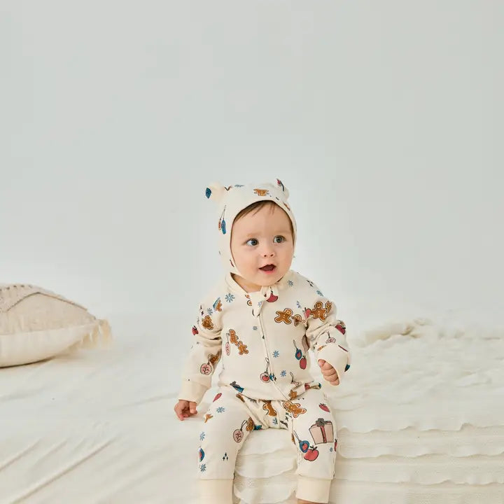 Baby Organic Cotton Zip-Up Sleeper, Holiday Joy
