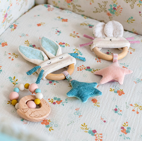 Moulin Roty Petite Ecole de Danse Swan Teething Ring Rattle