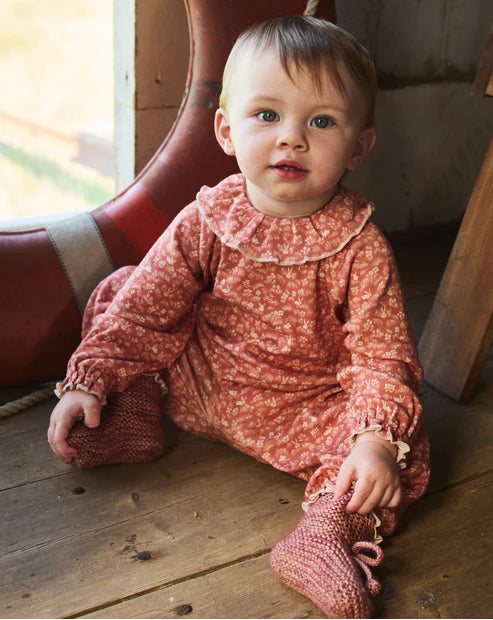 Baby Pierrot Onesie, Rosewood Bunny Meadow