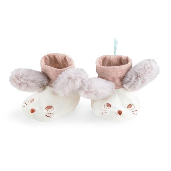 Moulin Roty Apres la Pluie Mouse Slippers 0-6M, Ivory