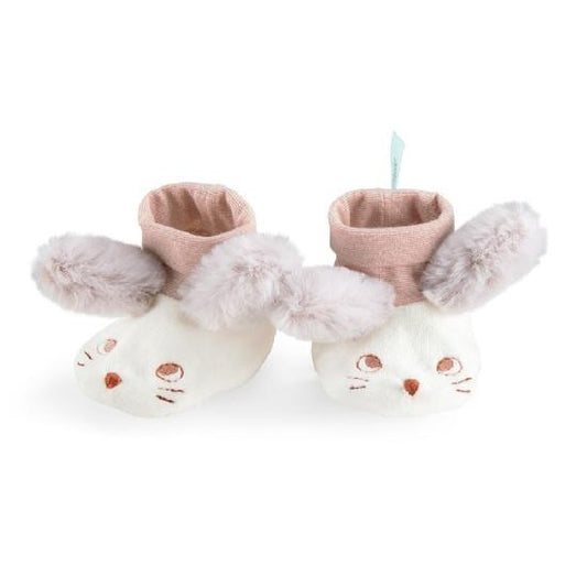 Moulin Roty Apres la Pluie Mouse Slippers 0-6M, Ivory