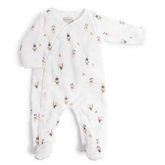 Moulin Roty Apres la Pluie Velour Sleeper, White
