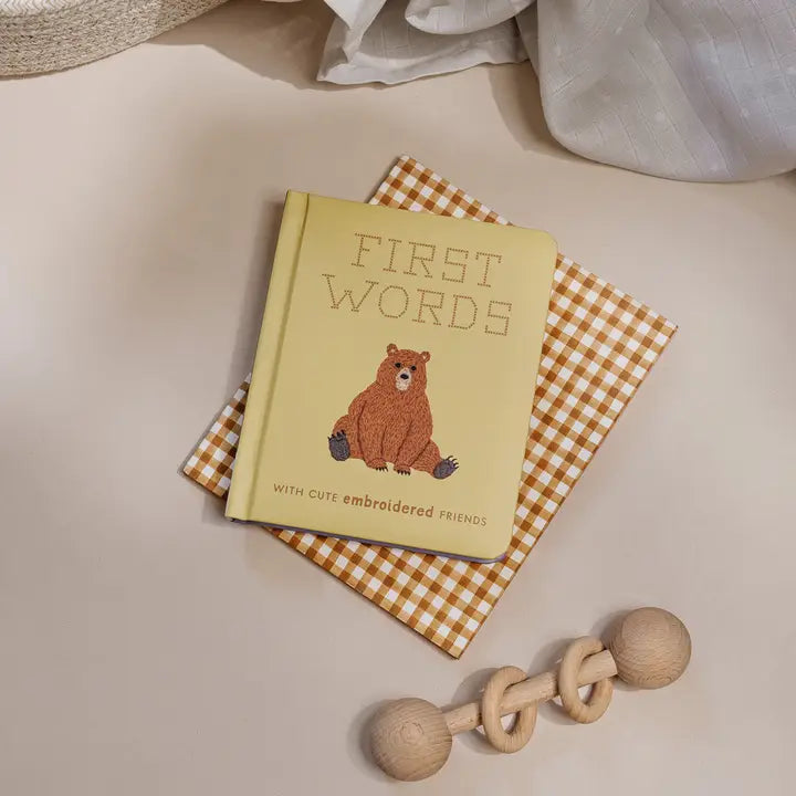 First Words with Cute Embroidered Friends, Words Book