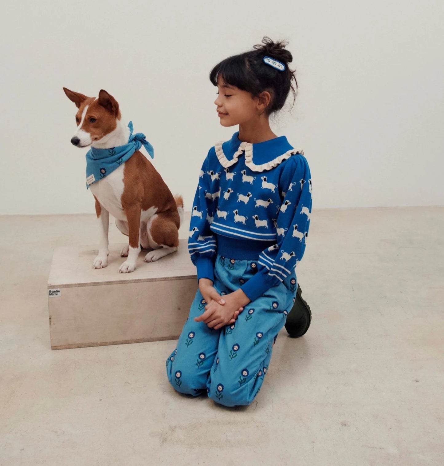 Velvet Daisy Pants, Blue Margot