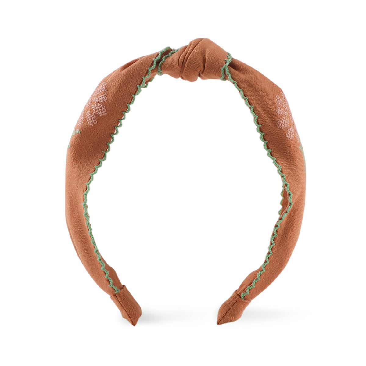 Abby Headband with Embroidery, Tan