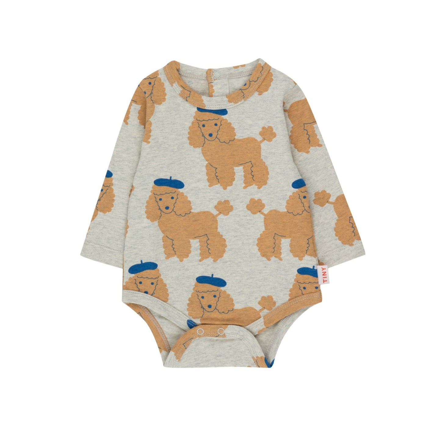 Tiny Poodle Bodysuit, Light Grey