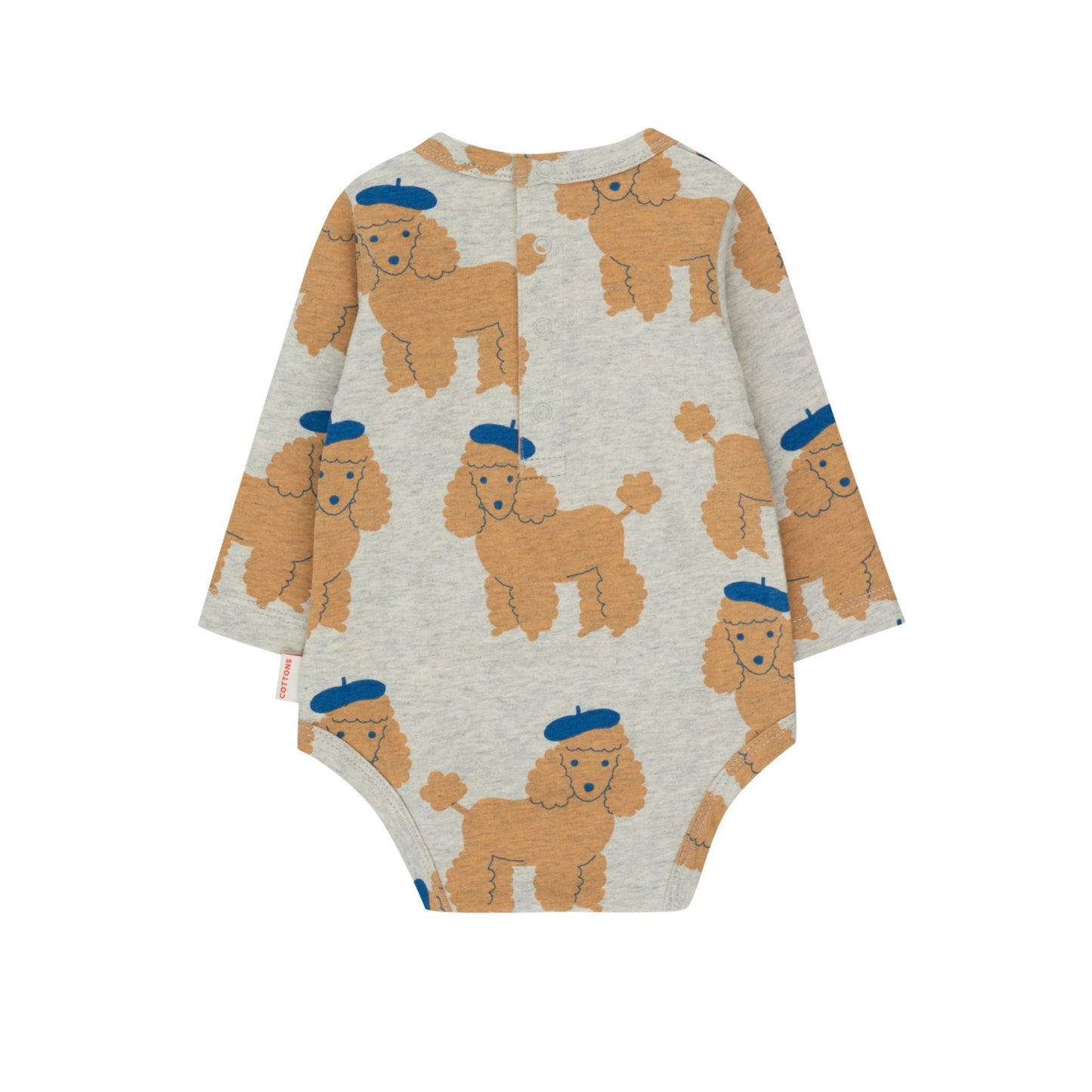 Tiny Poodle Bodysuit, Light Grey