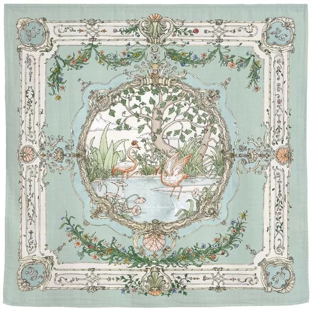 Atelier Choux Paris Organic Cotton Carrés, Tapestry Olive Green