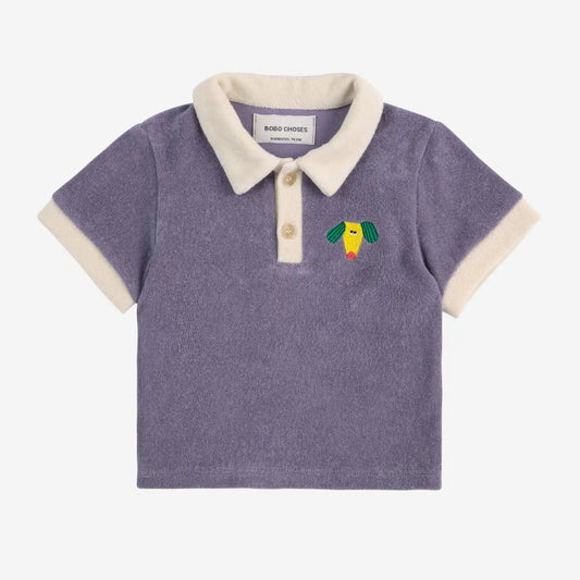 Happy Dog Terry Cloth Polo, Navy Blue
