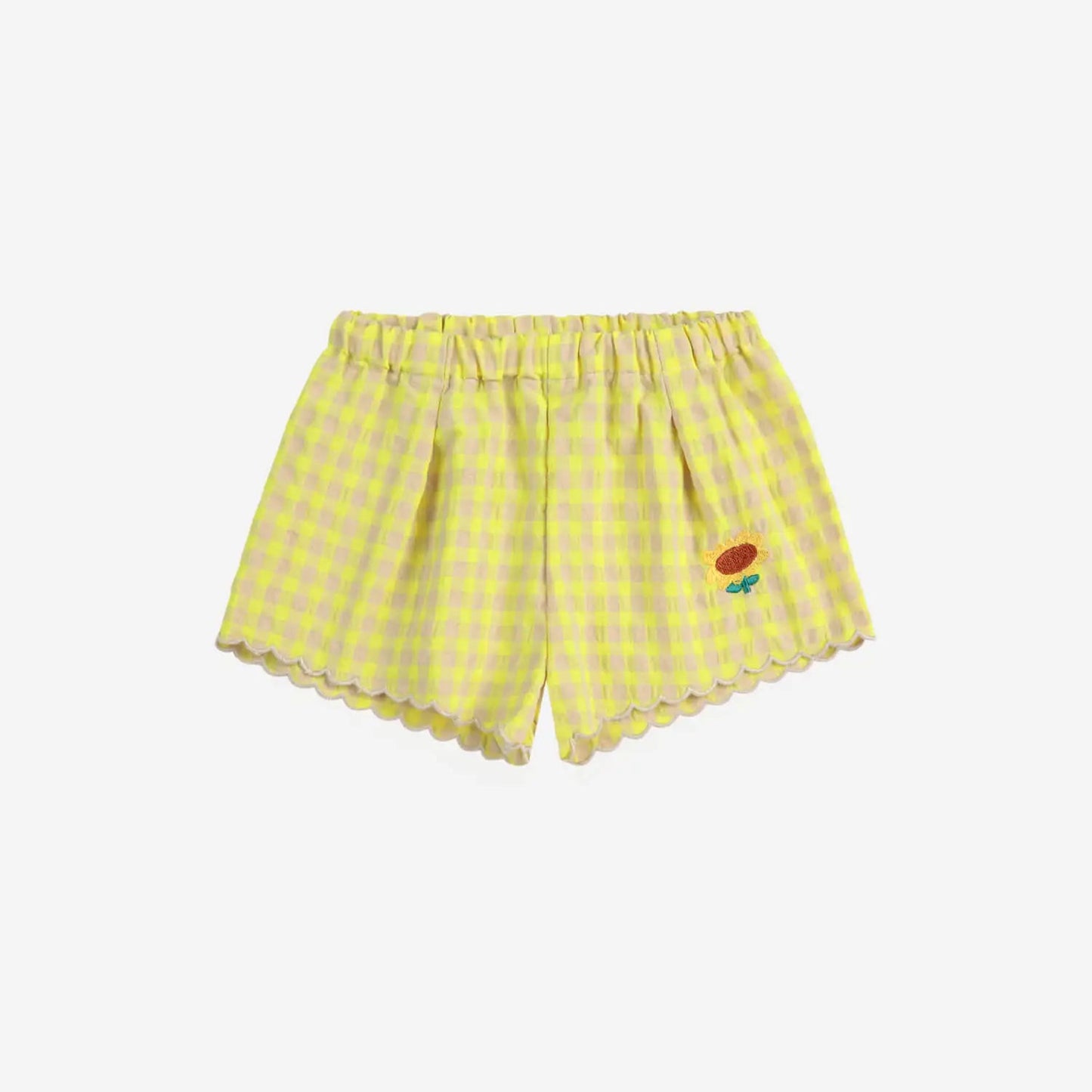 Vichy Ruffle Woven Shorts, Multicolor