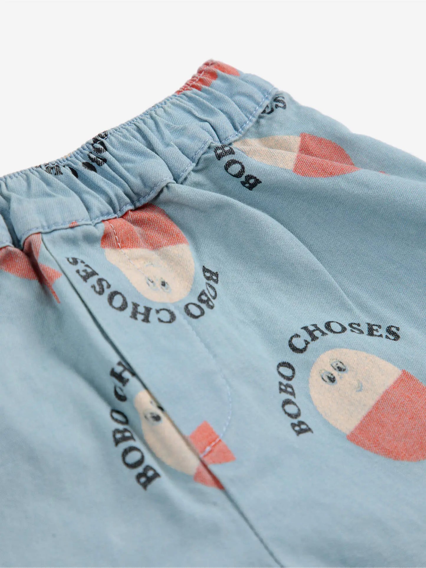Morning Egg All Over Denim Shorts, Light Blue