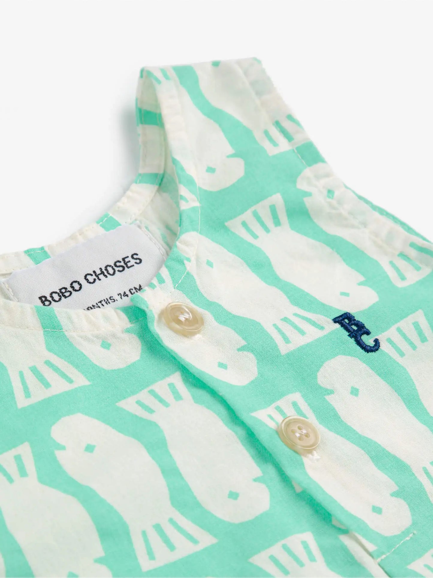 Lucky Fish All Over Woven Playsuit, Light Green