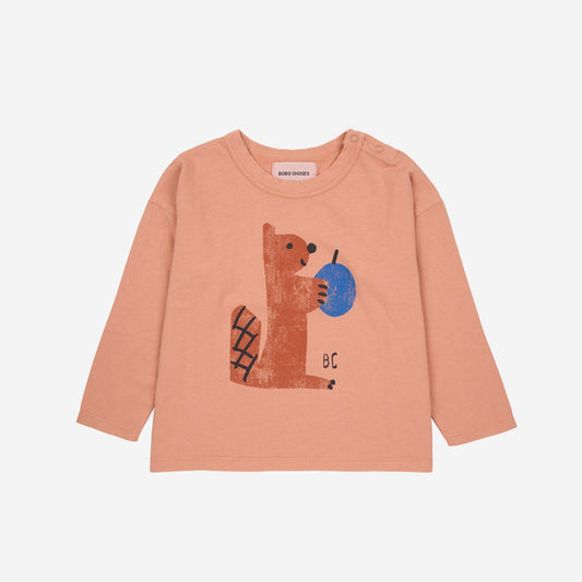 Baby Hungry Squirrel T-shirt, Light Brown