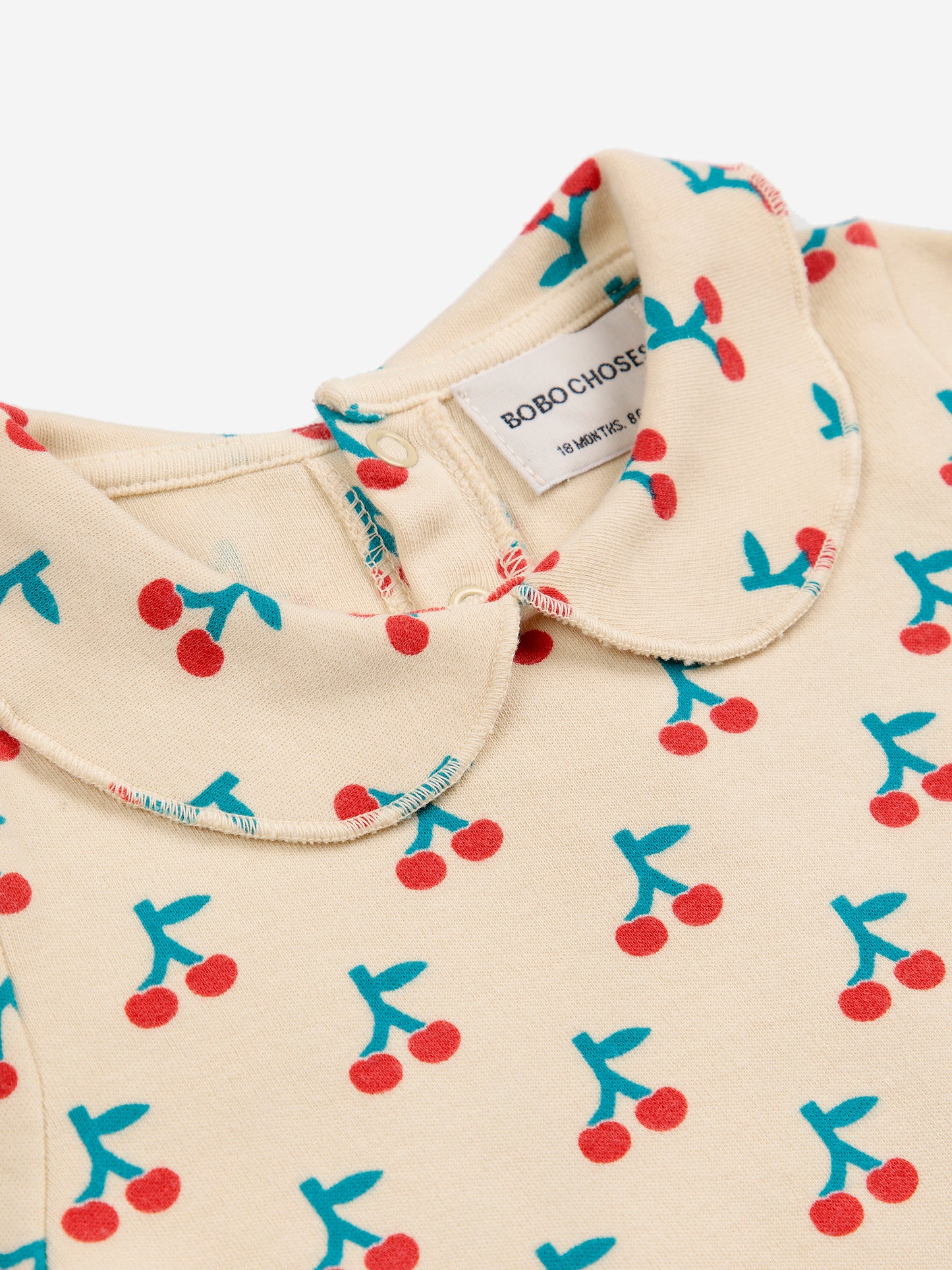 Baby Cherry All Over Collar T-shirt, White