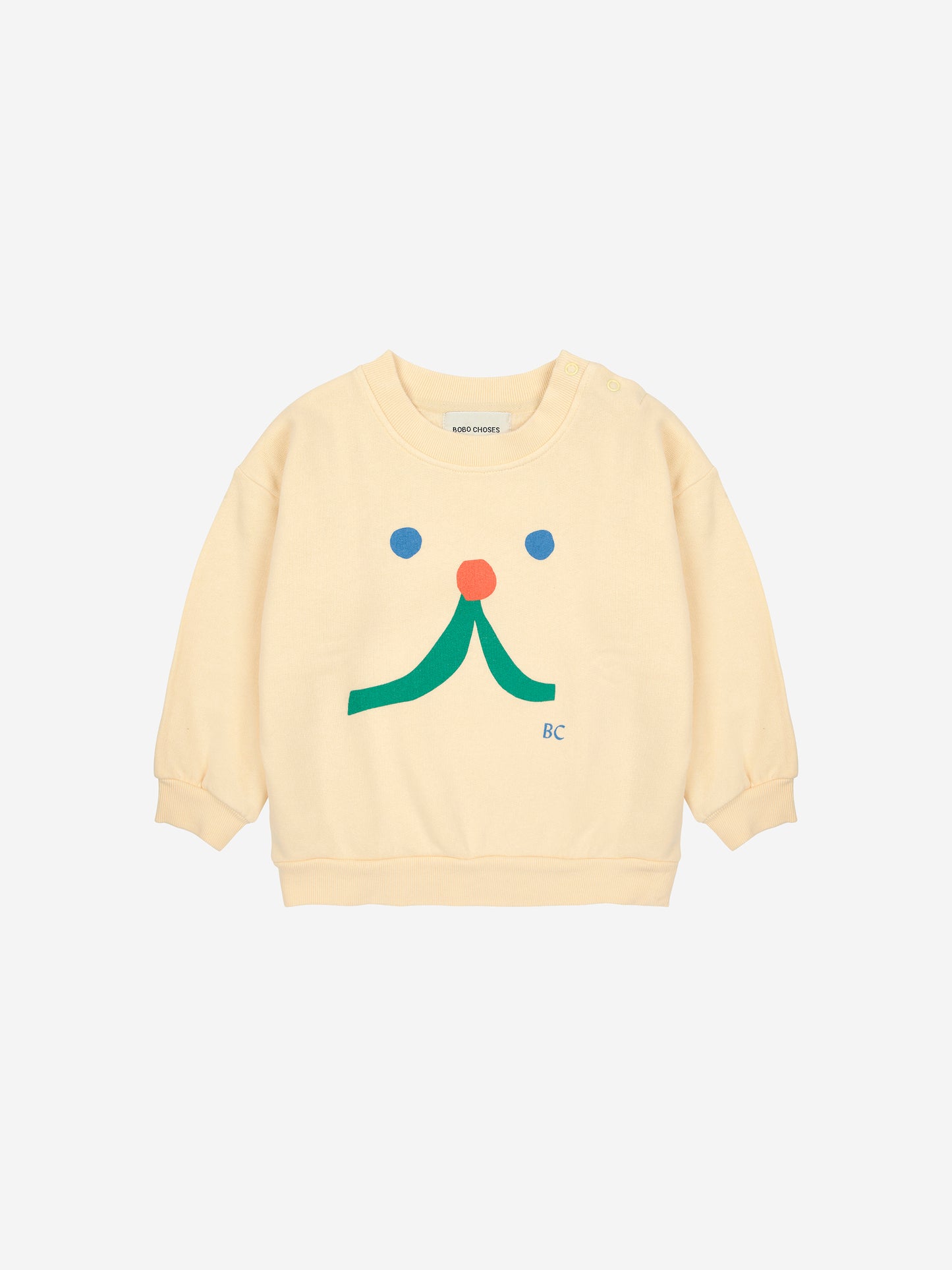 Baby Funny face sweatshirt, Light Yellow