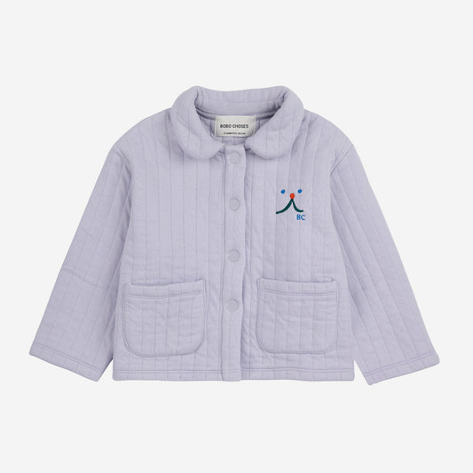 Baby Funny Face Quilted Buttoned Sweatshirt, Lavender