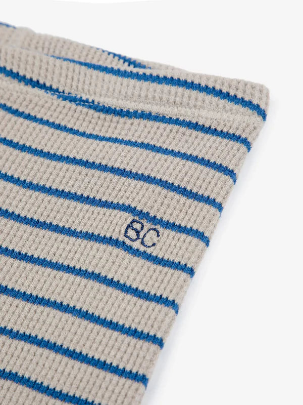 Baby Stripes Waffle Leggings, Blue Stripes